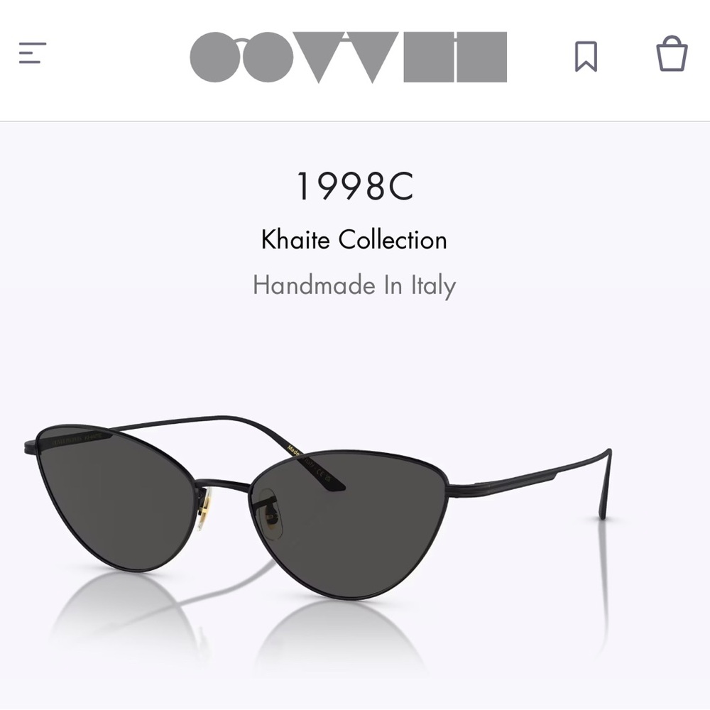 KHAITE Black Cat-Eye Sunglasses Minimalist Design